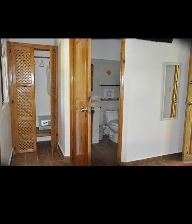 Koupelna v ubytování Hotel Piedra Marron
