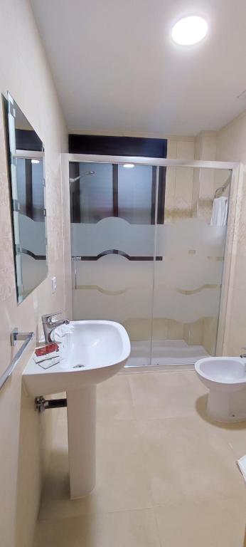 Koupelna v ubytování HOTEL NUEVO ESPARTINAS