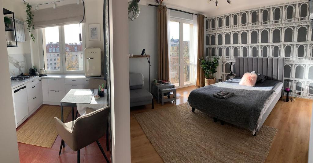 Kuchyňa alebo kuchynka v ubytovaní Słoneczny Apartament Koszykowy!