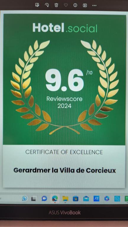 Certifikat, nagrada, logo ili neki drugi dokument izložen u objektu GERARDMER La villa de Corcieux