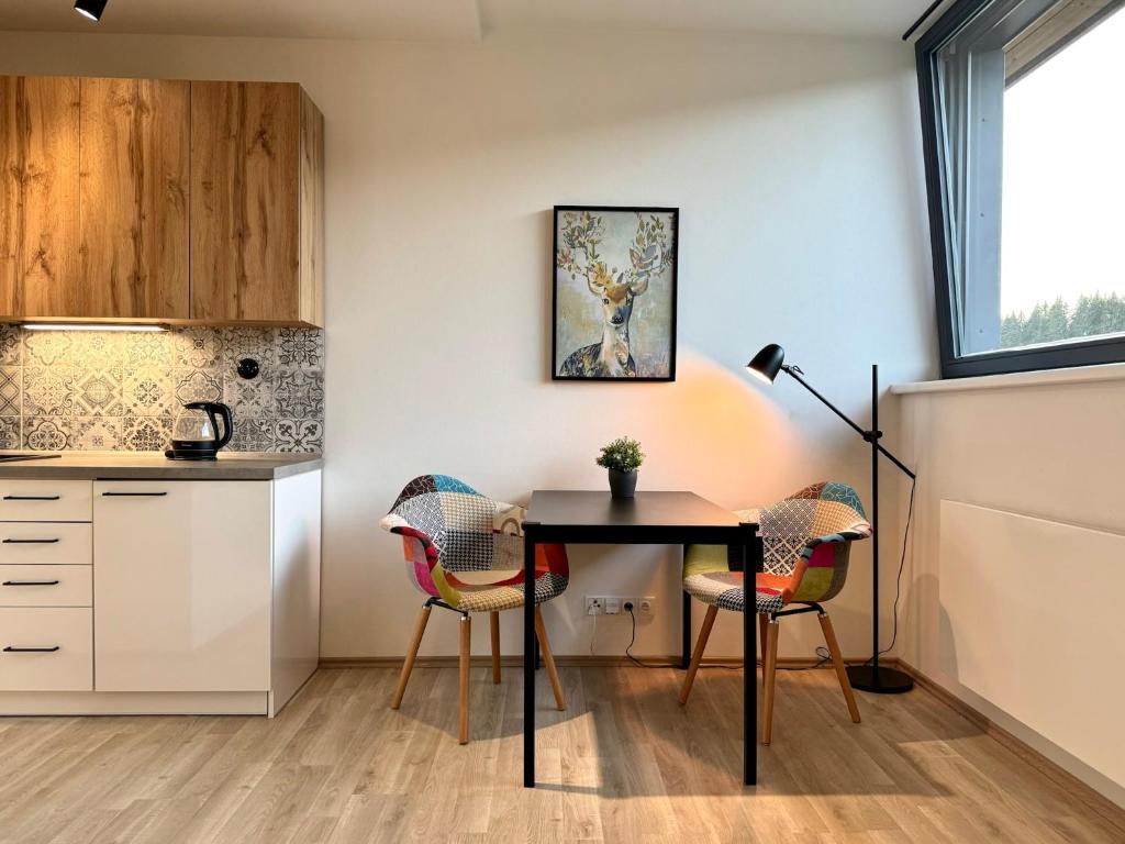 Kuchyň nebo kuchyňský kout v ubytování Horský apartmán Kvilda