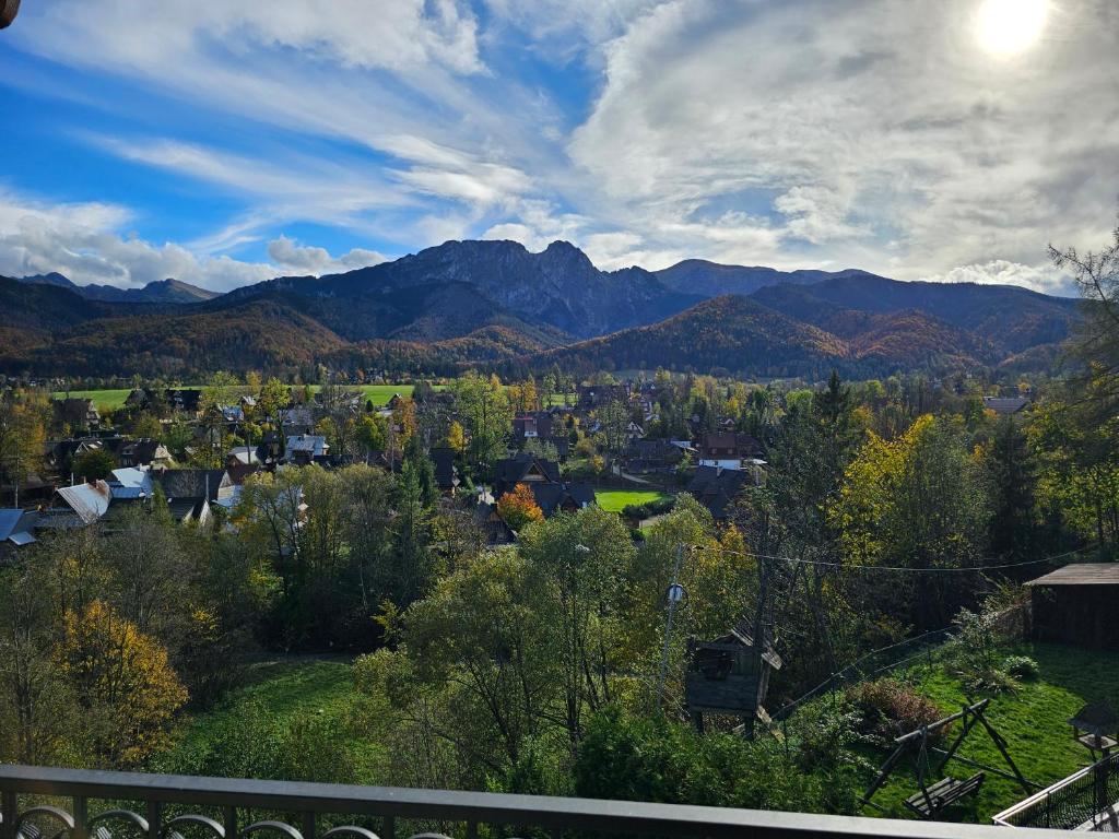 a view of a town with mountains in the background at Panorama Szymaszkowa in Zakopane