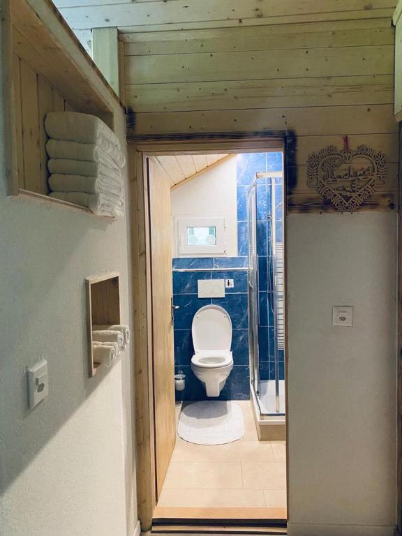 Koupelna v ubytování Chalet Bärgstäger