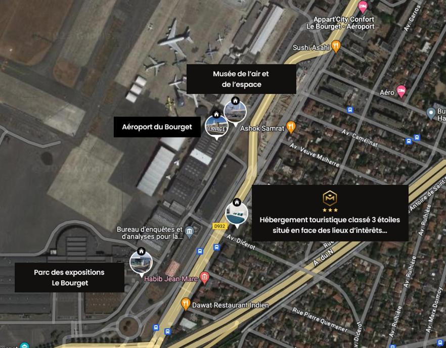 Hébergement touristique de luxe proche de Paris avec parking gratuit, situé face au parc des expositions et de l'aéroport du Bourget, à 15 min de CDG - Two-Bedroom Apartment