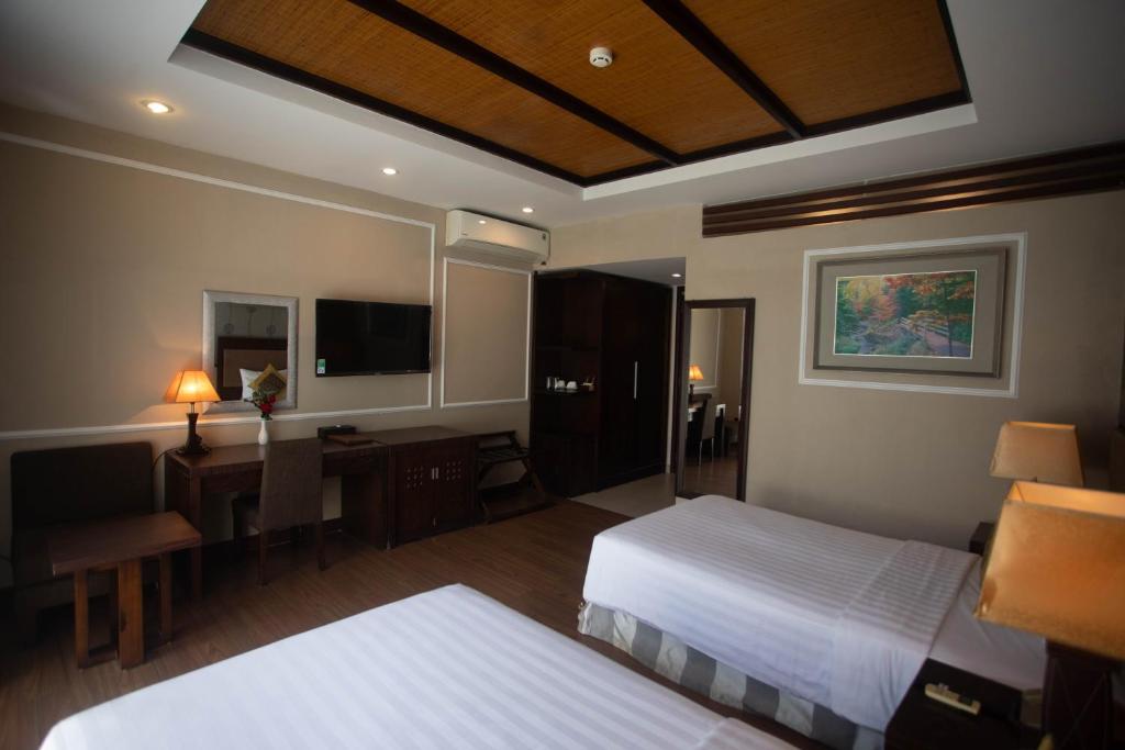 Phòng Deluxe 2 Giường Đơn Nhìn ra Một góc Biển