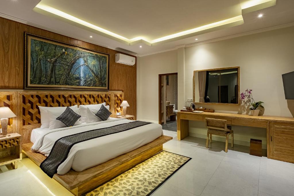 TV a/nebo společenská místnost v ubytování Gynandha Ubud Cottage