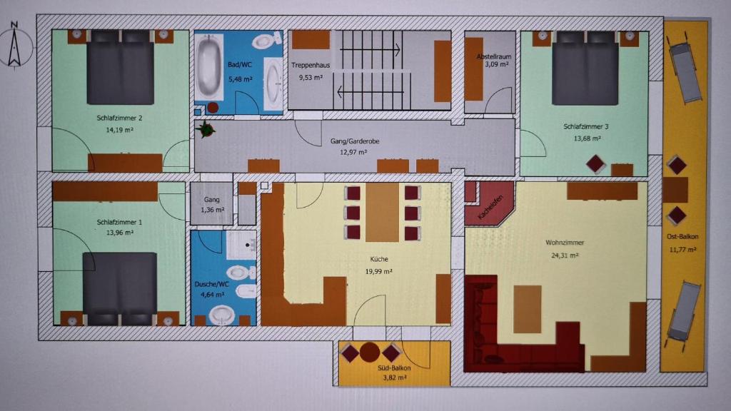 Půdorys ubytování Ferienwohnung Graf Konrad