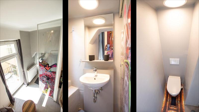 A bathroom at LK43-lodging city-apartments, kontaktlos mit Self Check-In