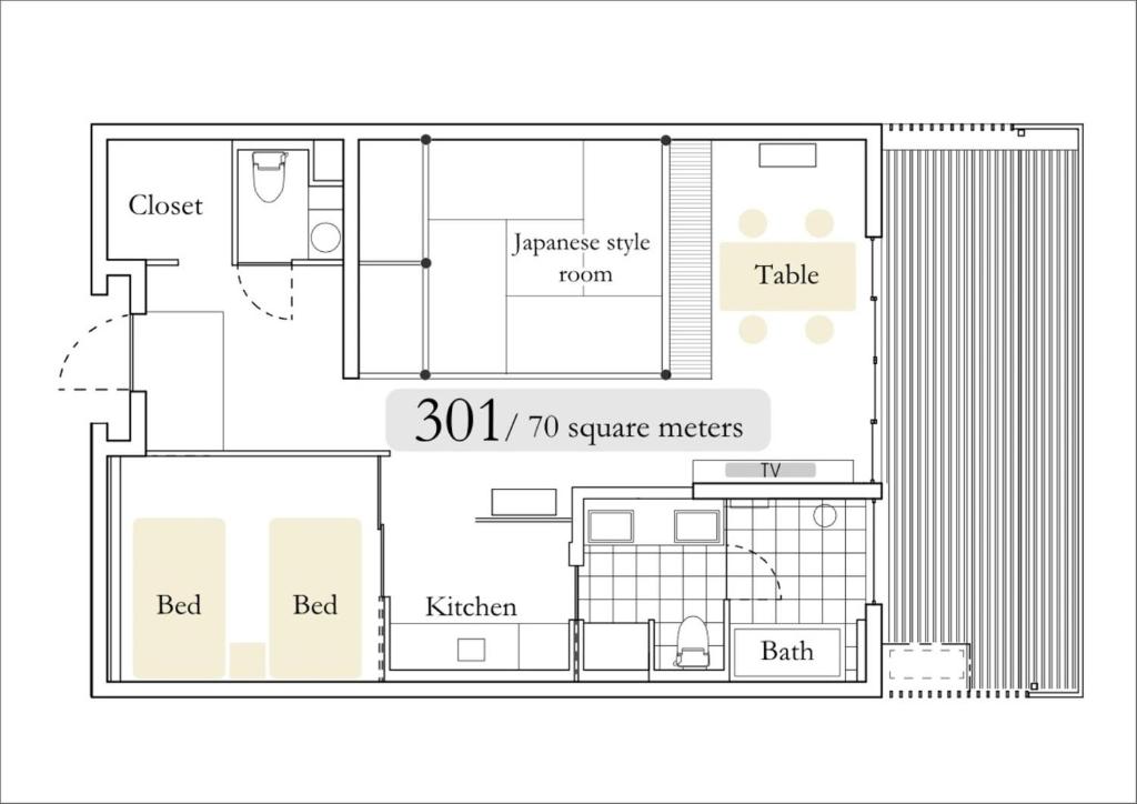 Půdorys ubytování Aoi Hotel Kyoto