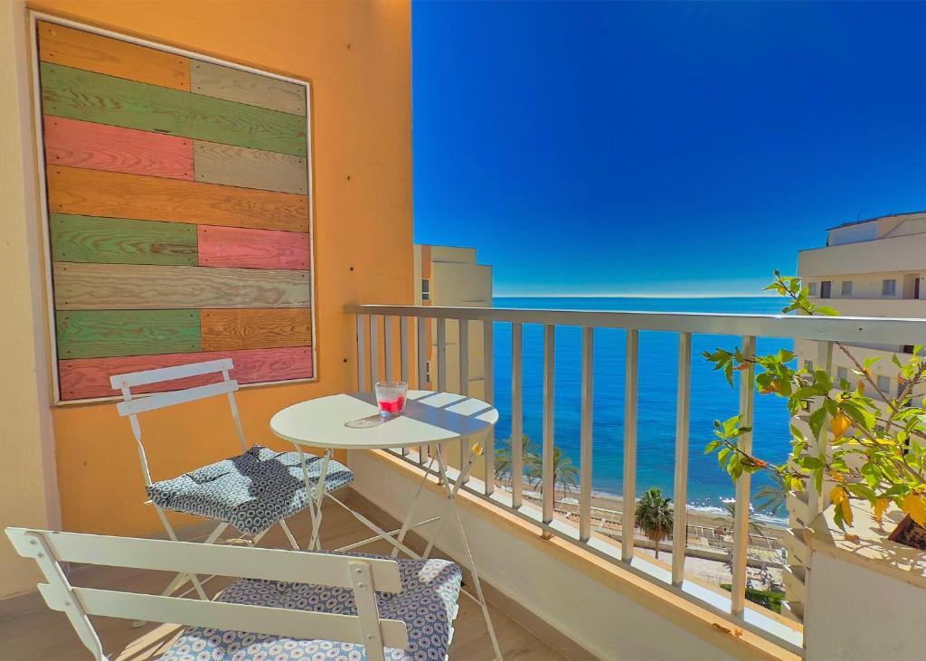 Balkón nebo terasa v ubytování Great studio on the Beachfront in the Center of Marbella
