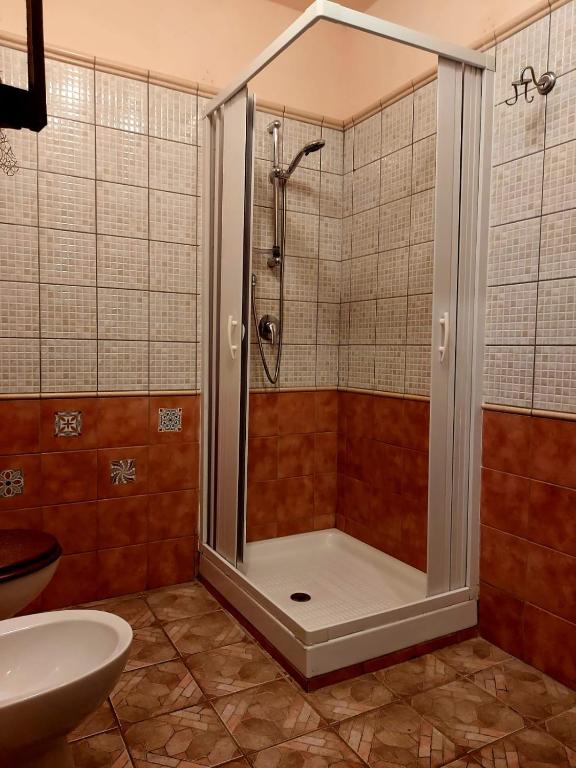 Koupelna v ubytování B&B Mannalà