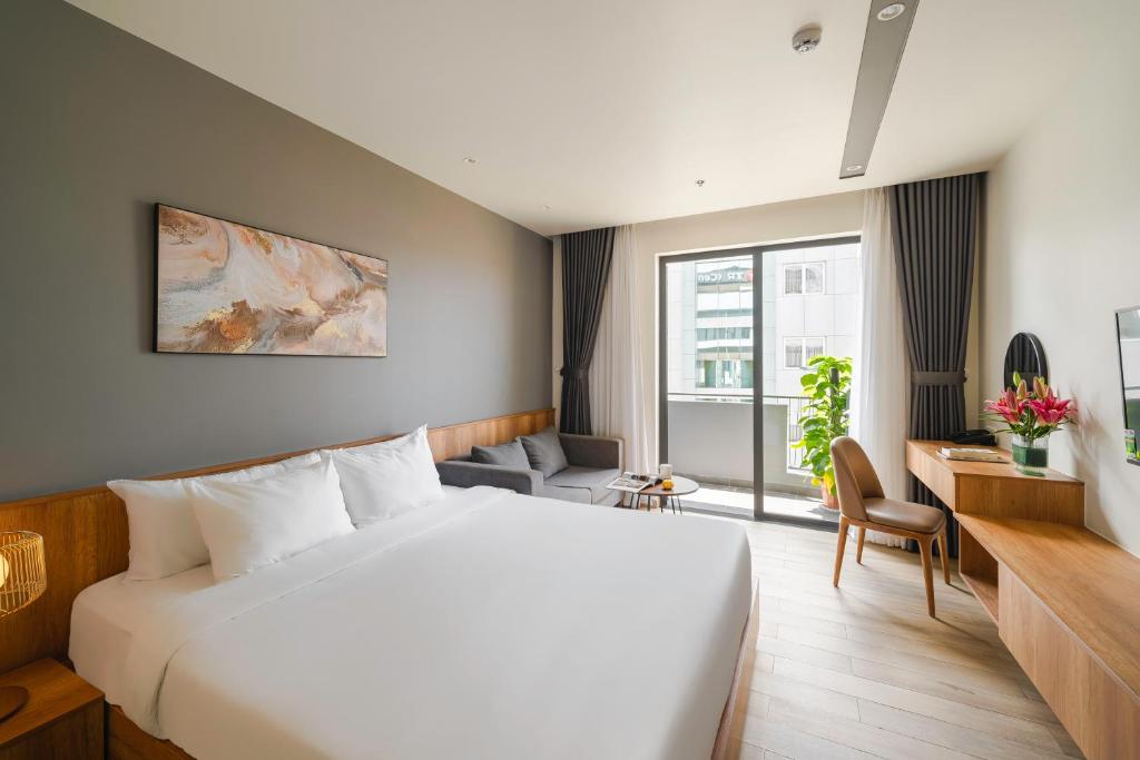 Postel nebo postele na pokoji v ubytování TTR Central Apart Hotel