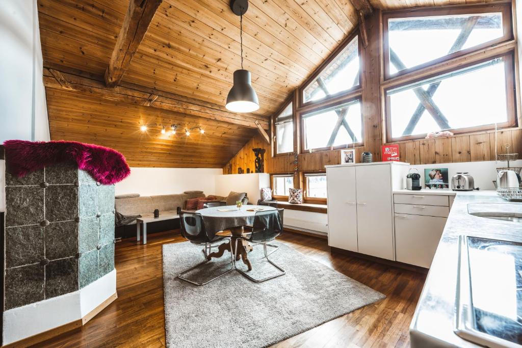 Kuchyň nebo kuchyňský kout v ubytování Ferienwohnung Curuna