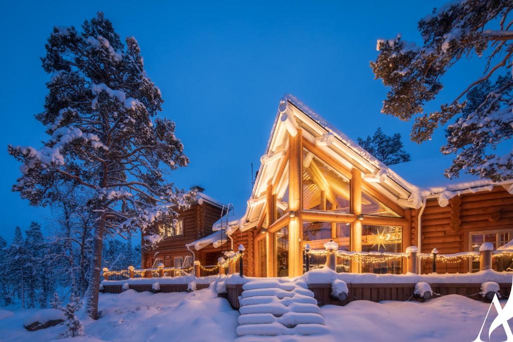Villa Aurorastone, Lapland, Finland v zimě