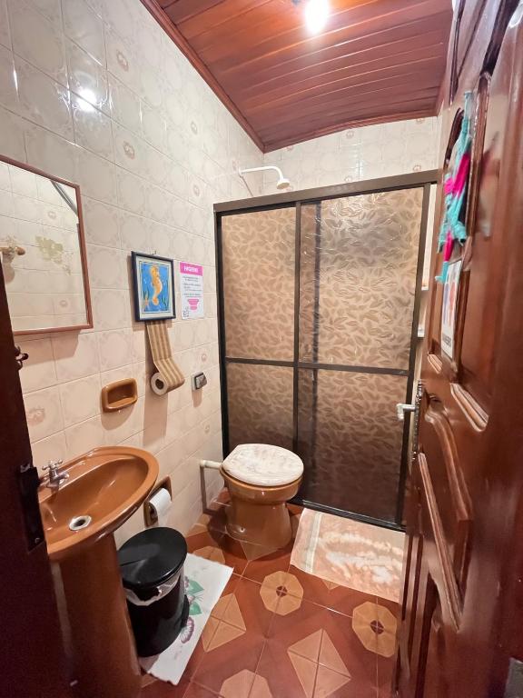Koupelna v ubytování Hostel Roraima