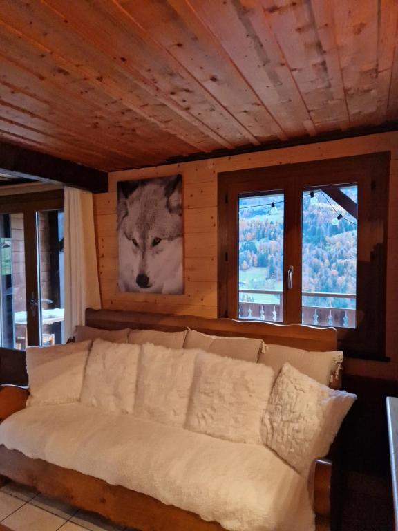 Posezení v ubytování Chalet de Manigod