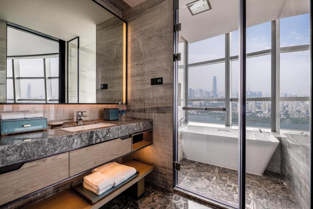 Koupelna v ubytování Wuhan Marriott Hotel Wuchang
