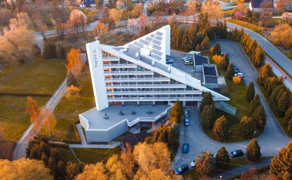 an aerial view of a large building with trees at Ośrodek Magnolia in Ustroń