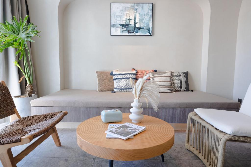 Posezení v ubytování Shenzhen Semporna Beach Sea View B & B - 深圳较场尾仙本那沙滩海景民宿