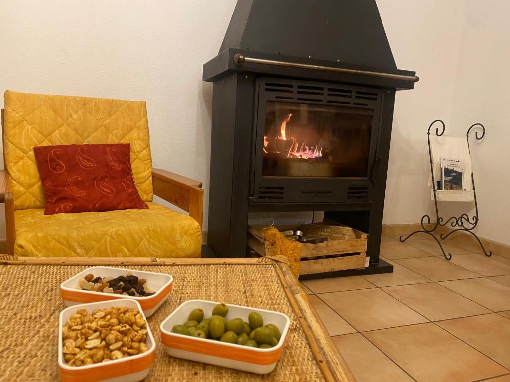 Posezení v ubytování Gites du Quié