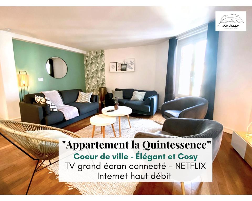 منطقة جلوس في La Quintessence - Appartement d'Exception - Cœur de ville