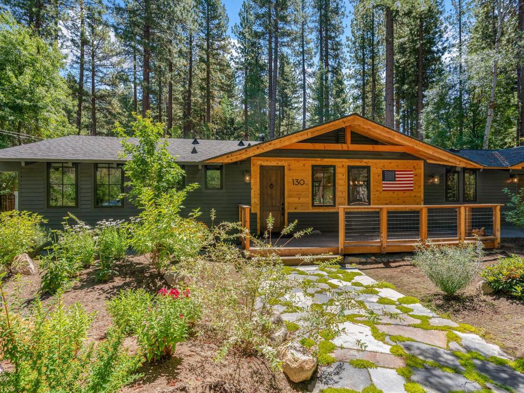 a house in the middle of a forest at Modern Millcreek Home in Incline Village