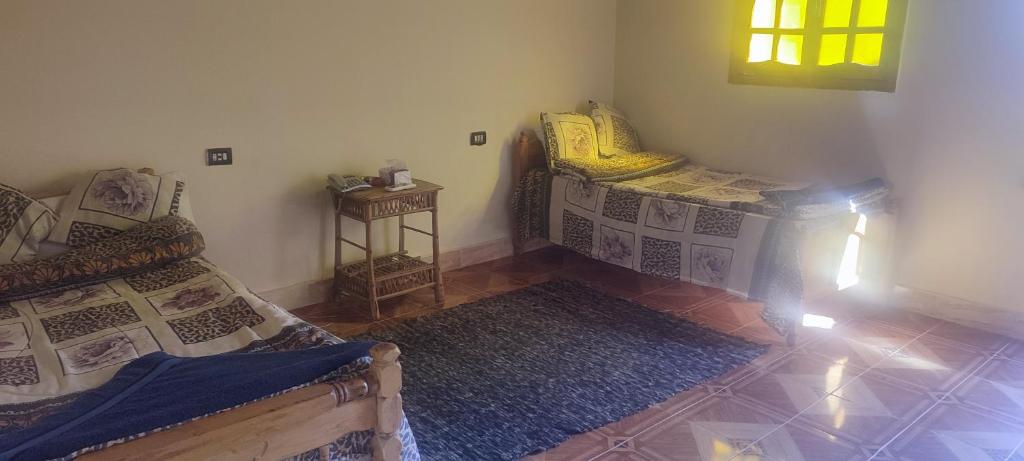 ein leeres Zimmer mit 2 Betten und einem Fenster in der Unterkunft Sand Rose in Bawati
