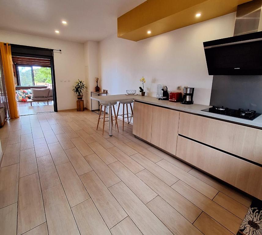 Kuchyň nebo kuchyňský kout v ubytování Villa Le Cyprès classée 4 Etoiles billard, piscine et jacuzzi