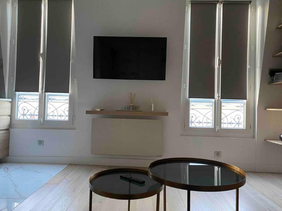 TV a/nebo společenská místnost v ubytování Joli studio paris 17