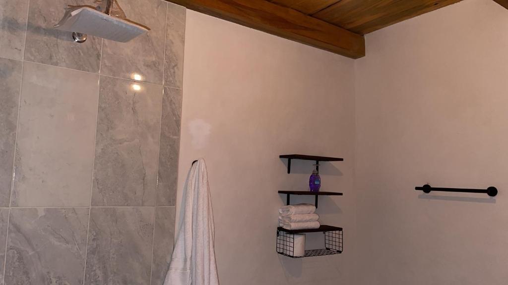 Koupelna v ubytování Betooz Cabin