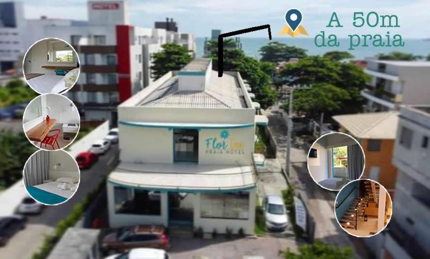 a building with a sign that says a data praia at Florinn Praia Hotel in Florianópolis