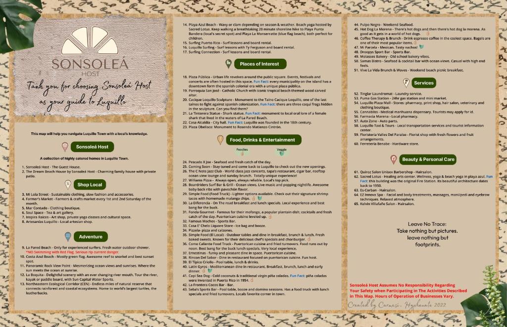 Certifikát, hodnocení, plakát nebo jiný dokument vystavený v ubytování Sonsoleá