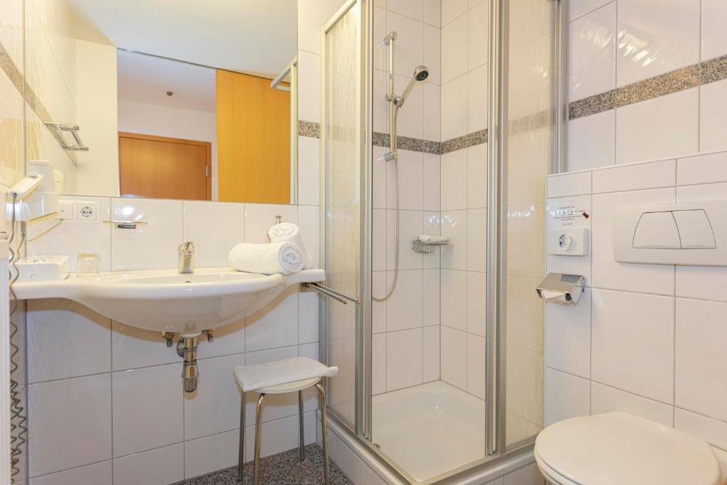 Koupelna v ubytování Hotel Löwen