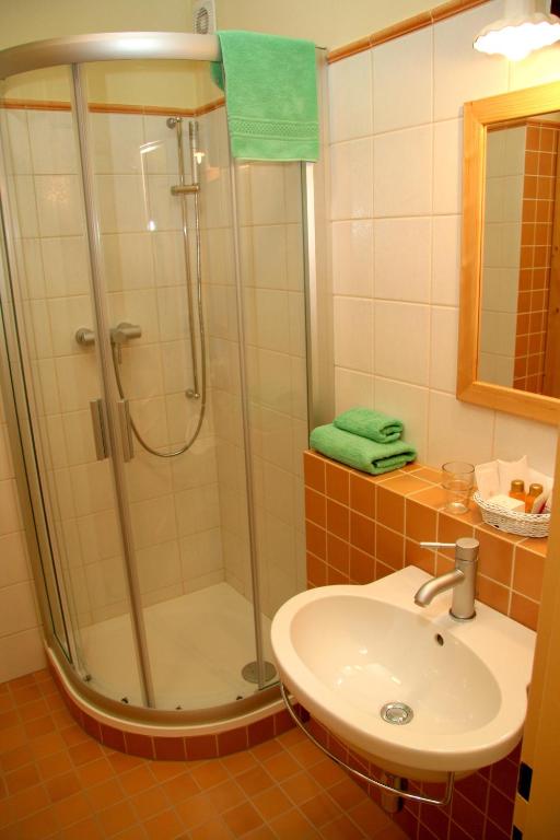 Koupelna v ubytování Hotel Koníček