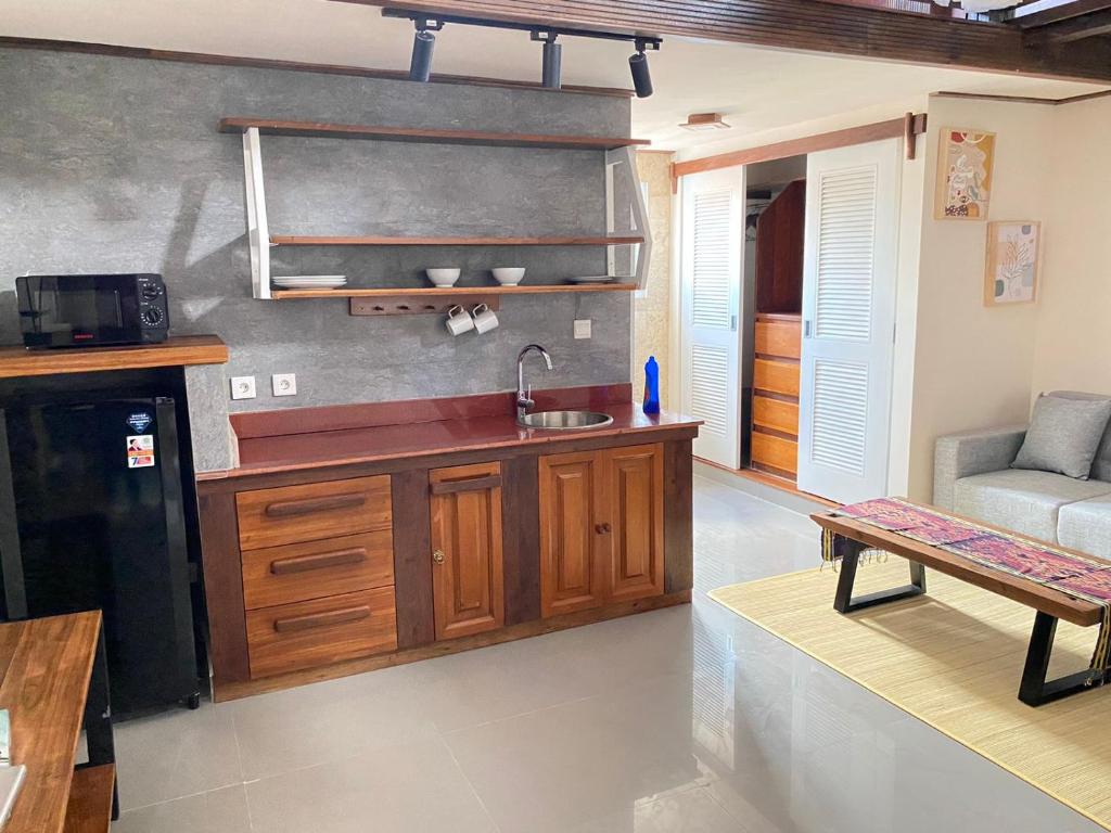 Kuchyň nebo kuchyňský kout v ubytování Alu Lofts