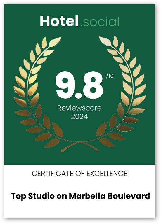 Certifikát, ocenenie alebo iný dokument vystavený v ubytovaní Top Studio on Marbella boulevard