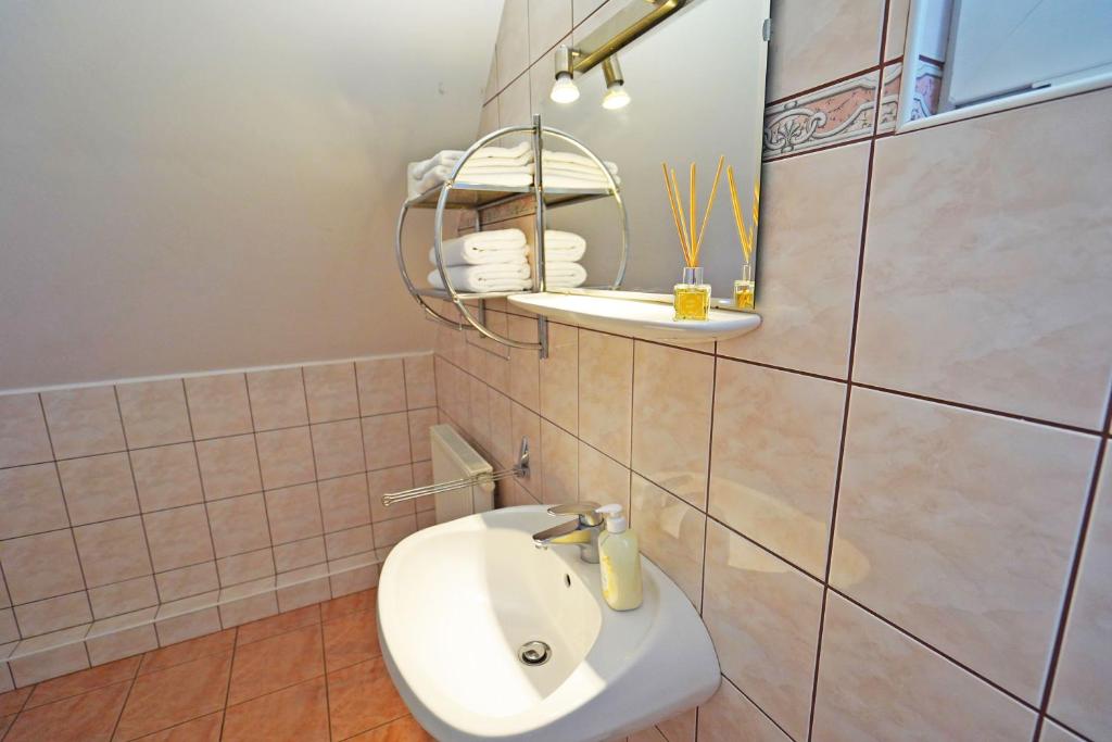 Koupelna v ubytování Apartman Brigitte Bükfürdő