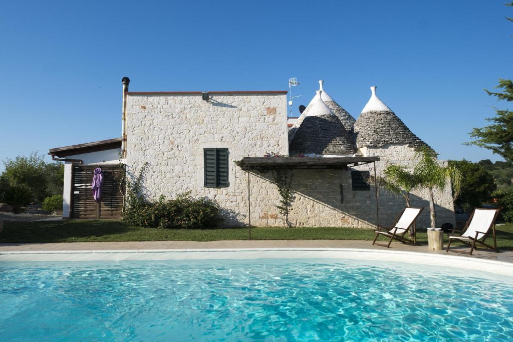 une maison avec piscine devant un immeuble dans l'établissement Villa Giulia B&B, à Castellana Grotte