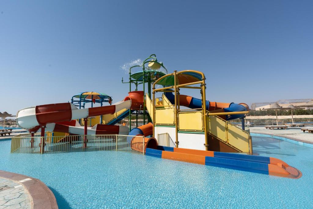 a water slide at a water park at Parrotel Lagoon Waterpark Resort in Sharm El Sheikh