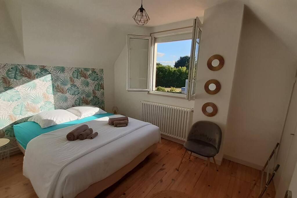 Postel nebo postele na pokoji v ubytování Superbe Gîte bord de mer avec jacuzzi 6 personnes