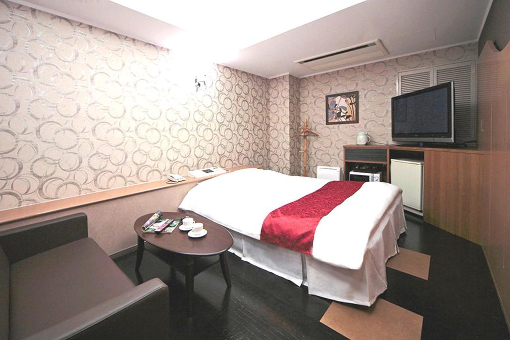 TV a/nebo společenská místnost v ubytování Hotel LALA minato - Adult Only