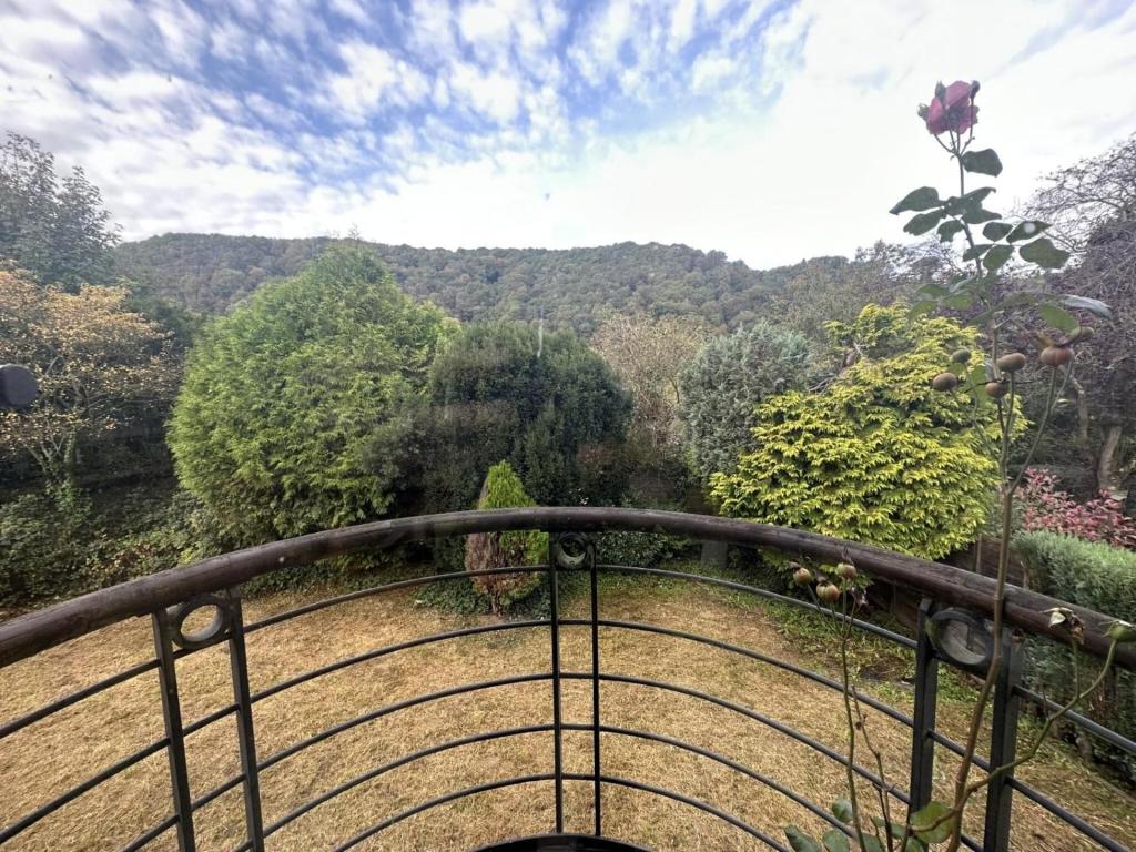 a view of a garden from a balcony at Magnificent home in Tilf with garden in Tilff