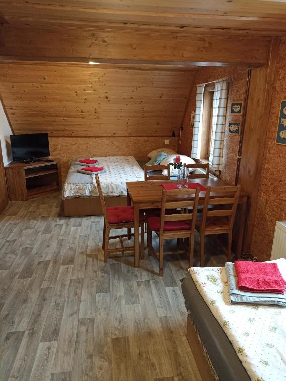 Postel nebo postele na pokoji v ubytování Chata Dáša