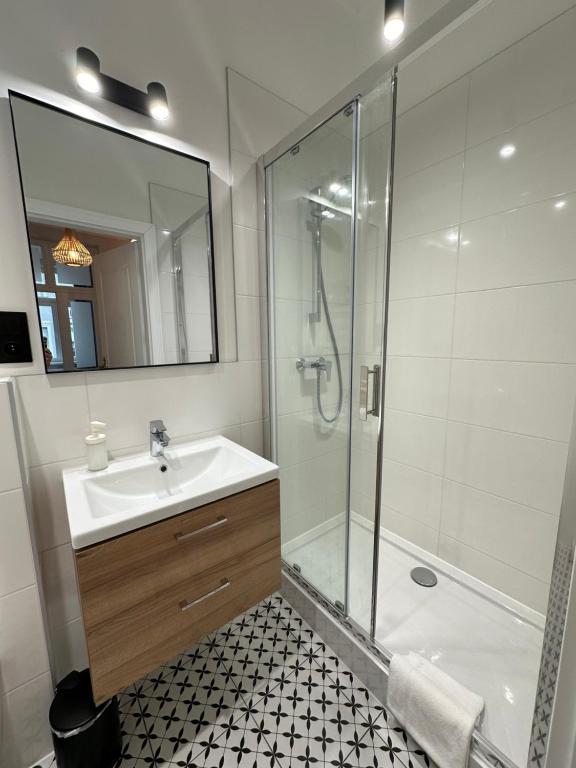 Koupelna v ubytování Kamienica Ogrodowa Rooms