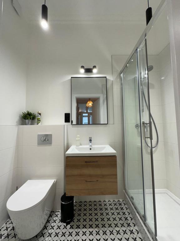 Koupelna v ubytování Kamienica Ogrodowa Rooms