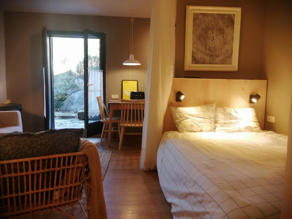 Posteľ alebo postele v izbe v ubytovaní Acogedor estudio con terraza Besiberri 4