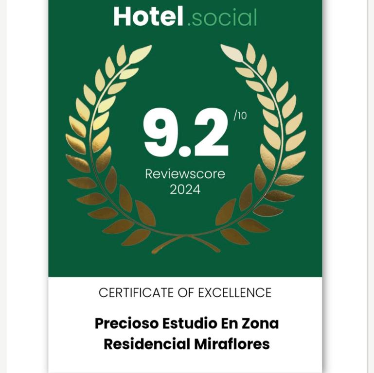 Certifikát, hodnocení, plakát nebo jiný dokument vystavený v ubytování Precioso estudio en zona residencial Rancho Miraflores