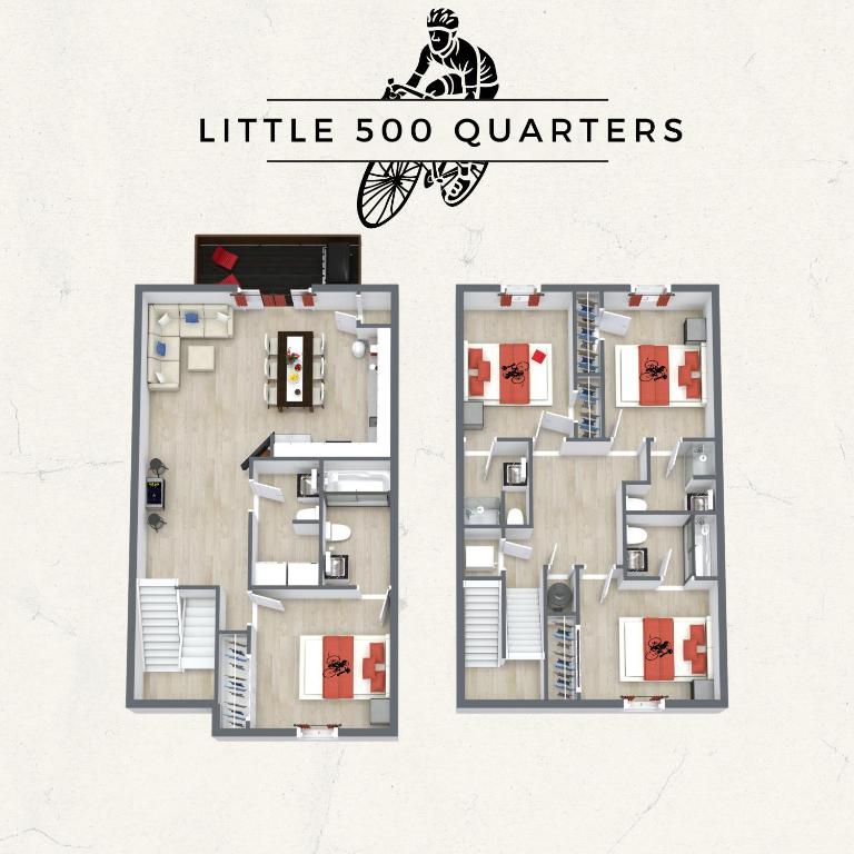 a picture of a floor plan of a house at Little 500 Quarters in Bloomington