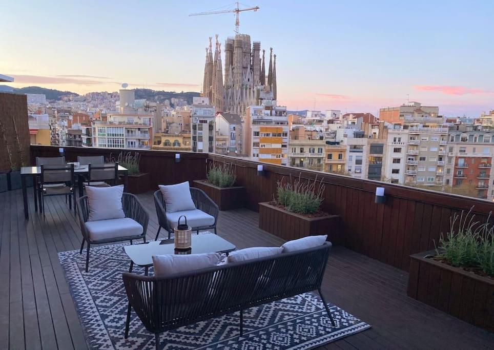 Rooftop Penthouse view of Sagrada Familia After request a bookin write