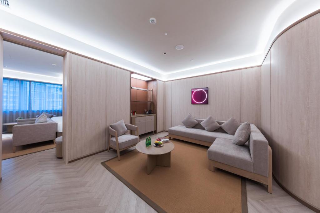 Posezení v ubytování Crystal Orange Hotel - Shenzhen Nanshan Xinhaofang Branch